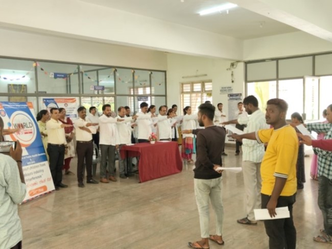 PLEDGE CEREMONY AND ORAL CANCER SCREENING FOR NON-TEACHING STAFFS OF NAVODAYA EDUCATION TRUST.