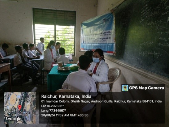 Oral Screening Camp at Tagore Memorial High School, Raichur.